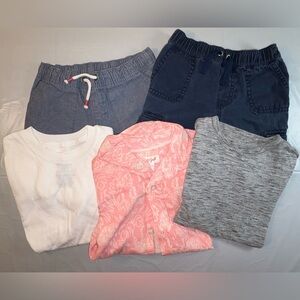 EUC/GUC Bundle of 2 Pair Boys' Shorts, 2 Tees, & Button-Down Shirt